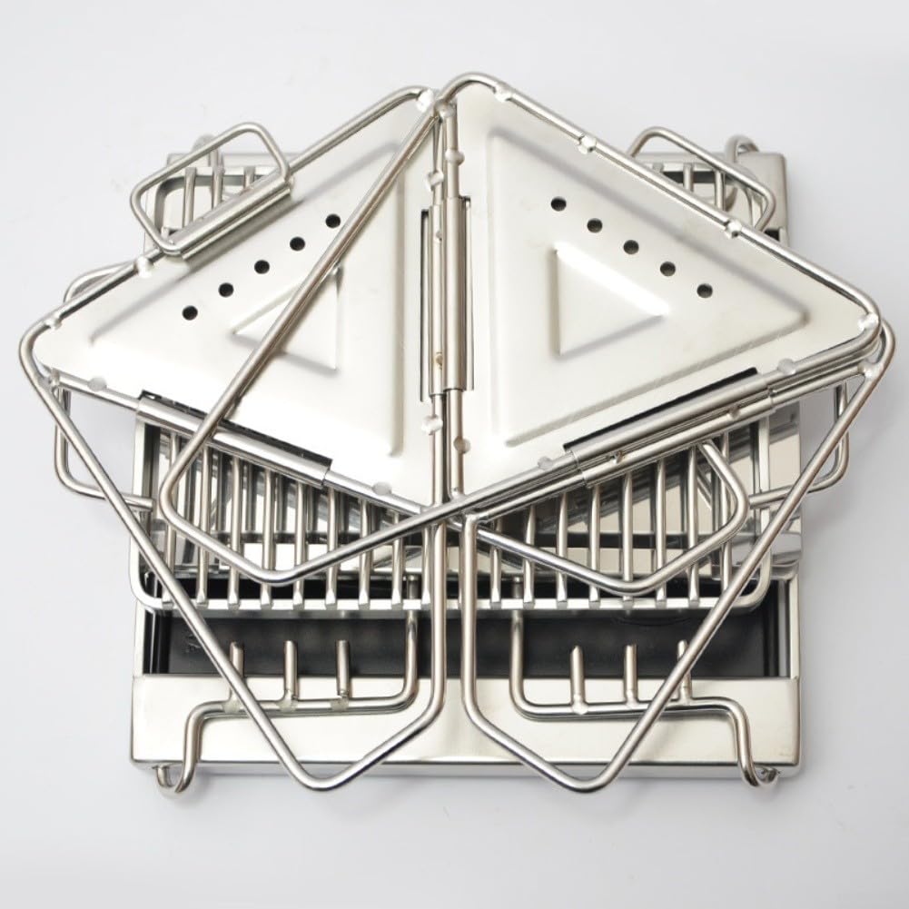 Parrilla portátil para acampar al aire libre, altura ajustable, diseño plegable, acero inoxidable, ideal para 12 personas, incluye bolsa de transporte
