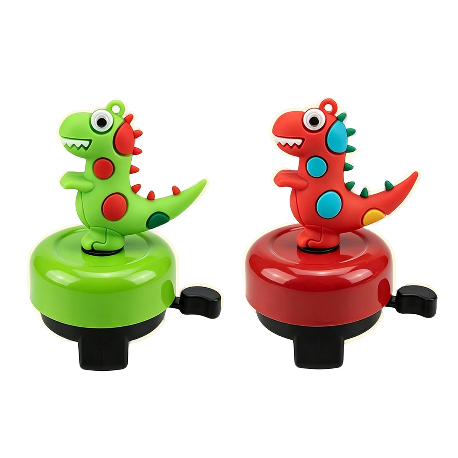 2 Pcs Kids Bike Bell, Cute 3D Dinosaur Design for Children's Bicycle Accessories, Loud Sound Alert for Safe Riding on Tricycles and Scooters, Compact 10.5 x 7 Cm Size