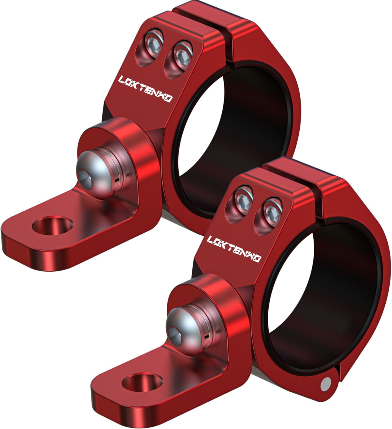 2 PCS Solid Heavy Whip Light Mount 360°Adjustable Light Bar Mounting Bracket, Aluminum Alloy Roll Bar Whip Flag Mounts for UTV Fit 1.5''/1.75''/1.85''/2''/2.1'' Roll Cage