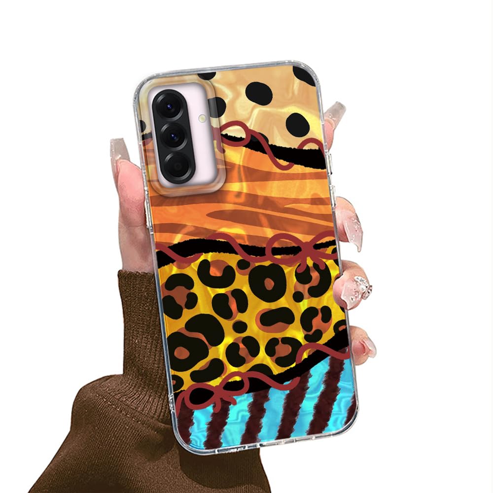 Case For Samsung Galaxy A56 5G/ A36 5G, Aesthetic Brown Leopard Retro Pattern Design, Hard PC Back Soft Slim Shockproof TPU Bumper Protective Cover Phone Case for Women Girls