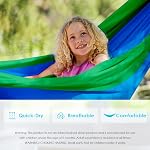 Grassman Hamacs pour enfants - petits hamacs de camping, équipement de camping portable pour les enfants à l'intérieur/à l'extérieur, avec des paillettes d'arbre & Carabines Bleu
