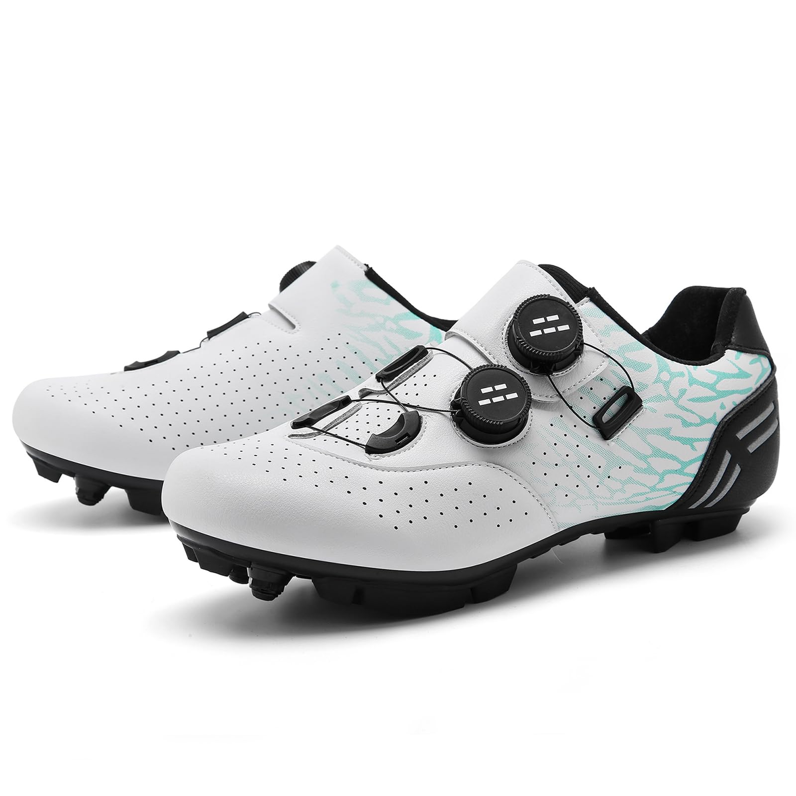 SDEQA Zapatilla de MTB Hombre, Zapatos Bicicleta de Montaña Compatible con SPD Pedales de 2 Tornillos con Calas Zapatilla de Ciclismo Unisex Adulto