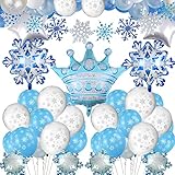 🎁 [Volumen de entrega]: 1 * globo de papel de aluminio de corona 、 2 * globos grandes de papel de aluminio de copo de nieve 、 2 * globos de papel de aluminio blanco plateado 、 4 * globos pequeños de copo de nieve 、 globos de látex de 15 * 12 pulgadas 、 5 * 10 pulgadas globos de látex 、 9 * copos de nieve parpadeantes de doble cara Tire de banderas.