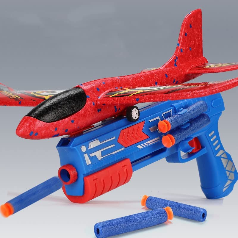 Airplane Launcher Toys, 2 Flight Modes LED Light Foam Glider Planes with Launcher, 2 Flight Modes Catapult Plane for Boys,Fun Outdoor Flying Games Toys for Boys Girls 4 5 6 7 8 9 10 11 12 Year Old