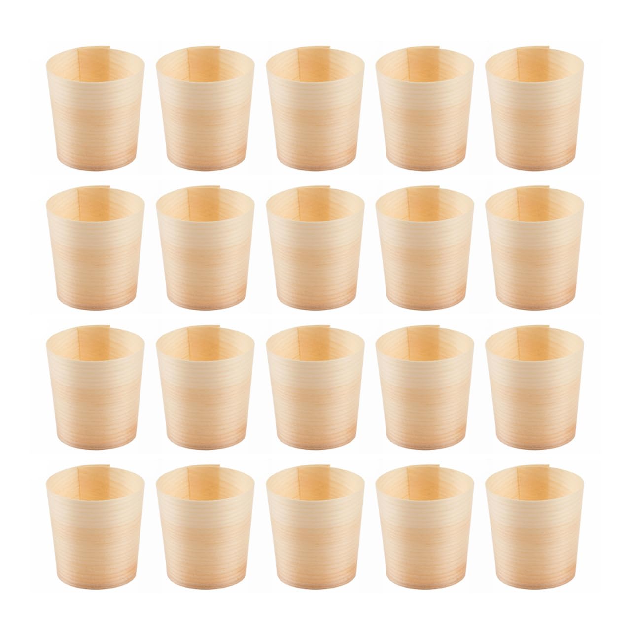 Gobelets en bois de pin FRCOLOR de 4,5 cm pour charcuterie et dessert (Lot de 80)