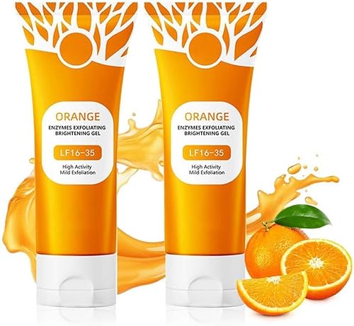 2PCS Orange Exfoliating Gel, Moisturizer Face Body Scrub Gel,Deep Cleansing Moisturizing Facial Exfoliator,Natural Orange Peeling Gel Face Scrub