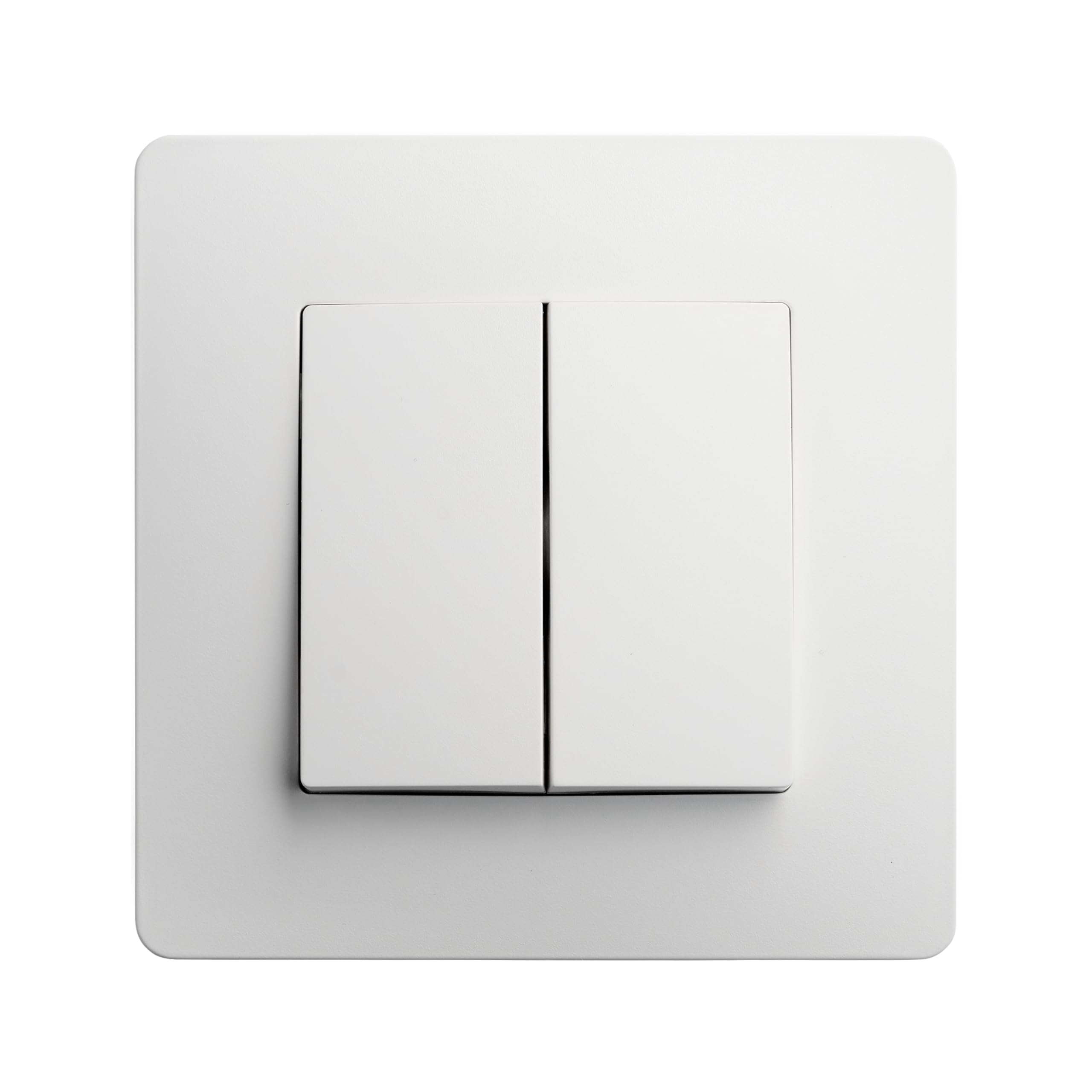 DEBFLEX - Caly - Interruptor Commutador Doble - Interruptor de Pared Cuadrado para Control de Iluminación - Terminales de Conexión Automática - ABS - Instalación Empotrable - Blanco - 85 x 85 x 37 mm