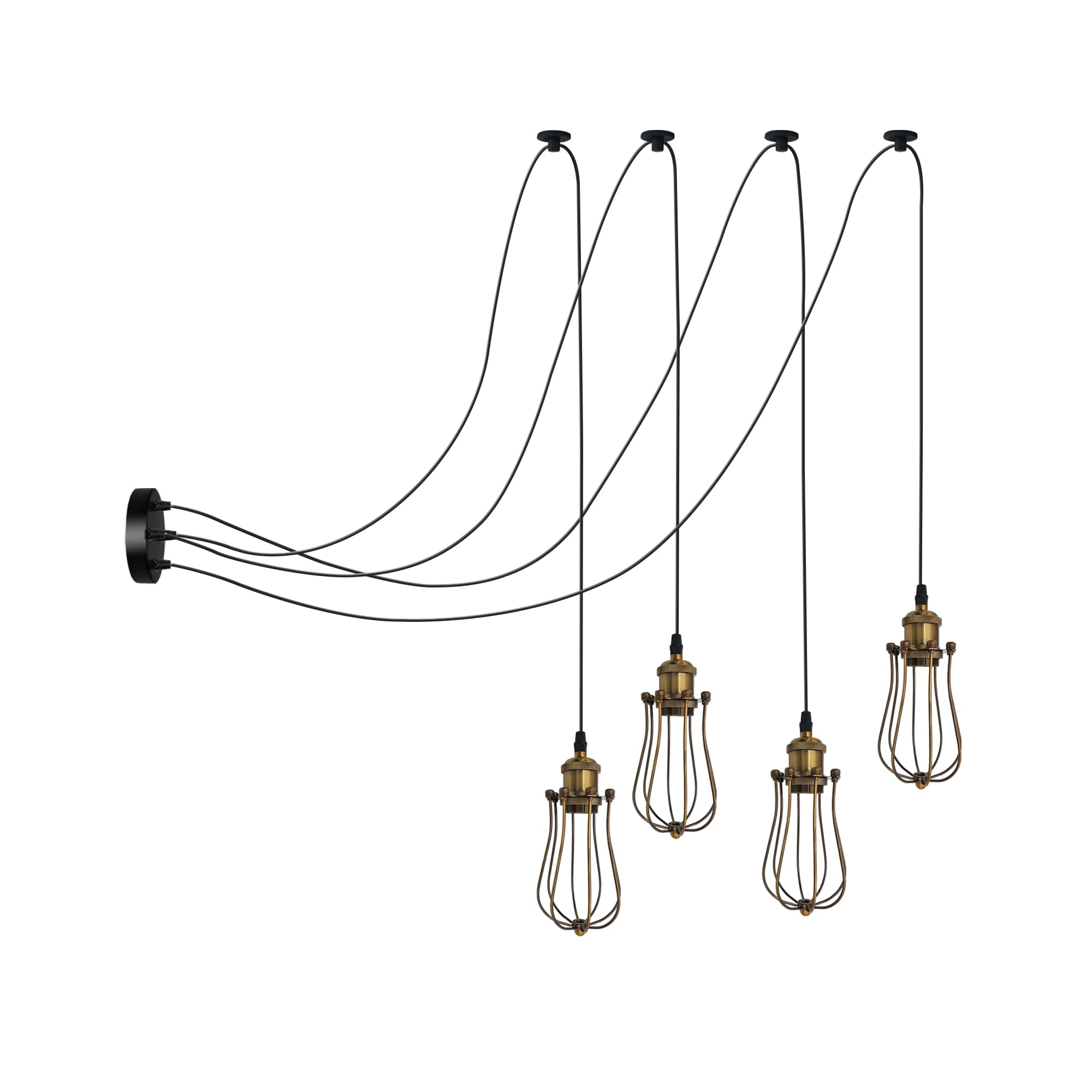 LEDSone 4 Way Spider Light E27 Pendant Light Adjustable Cable with Swag Hook for Kitchen Island Living Room Bedroom Bar DΓ©cor