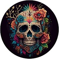 Vista 3 de PopSockets de flores de calavera de azúcar intercambiables PopGrip
