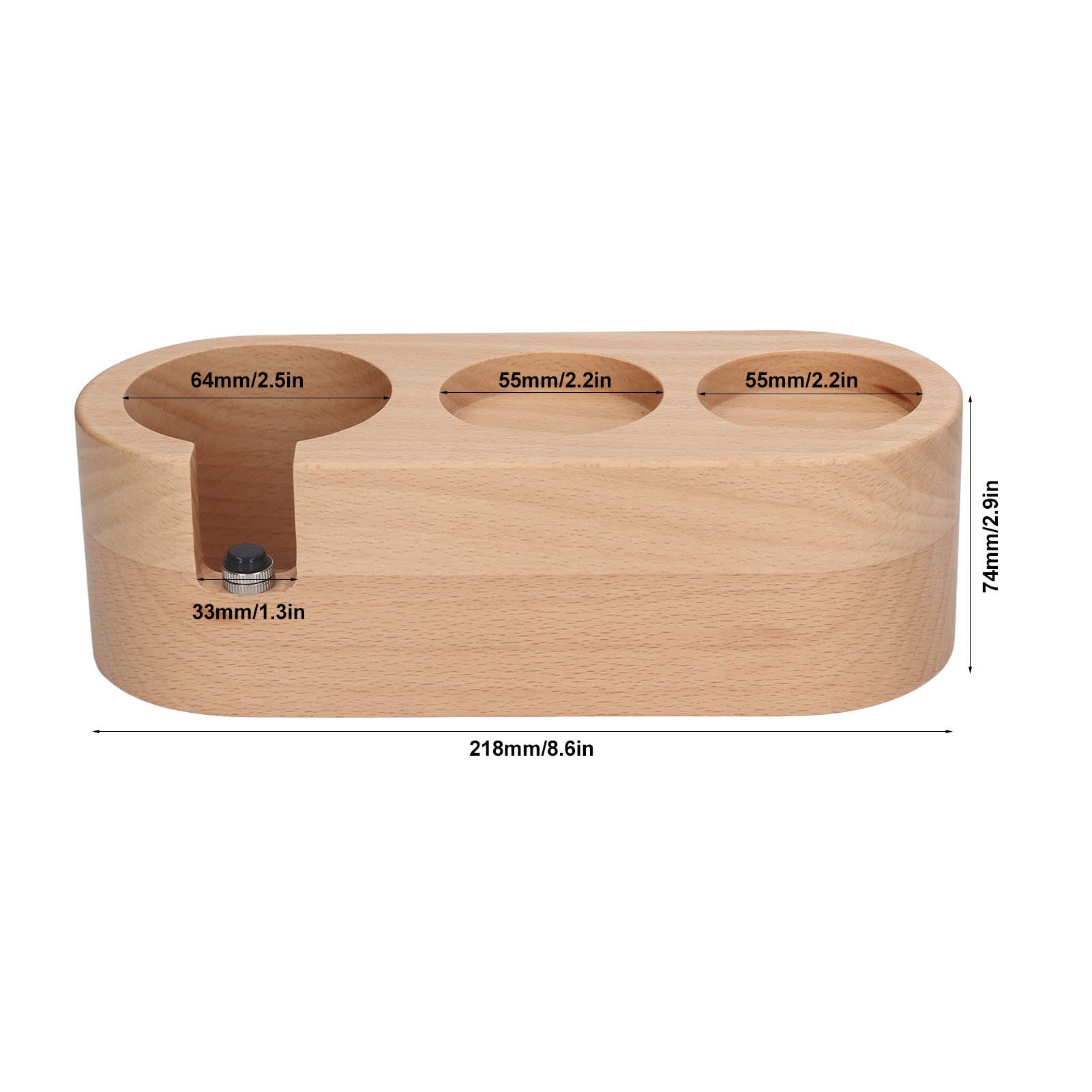 Kaffeefilter-Manipulationshalter aus Holz, 3 Löcher, Kaffeefilter-Manipulationshalter, verhindert Verrutschen, Espresso-Tamper-Halter, Ständer für die Kaffeezubereitung (51mm)