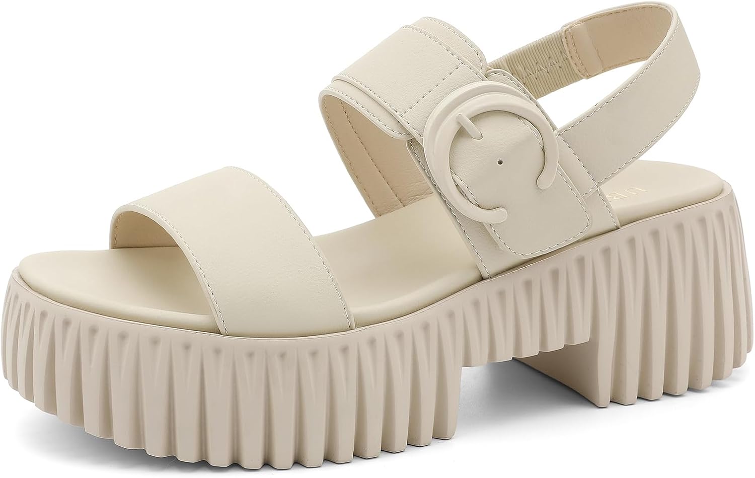 UBFEN Womens Platform Sandals Comfortable Arch Support for Summer Dressy Casual Lightweight Chunky Heel 2 Adjustable Straps