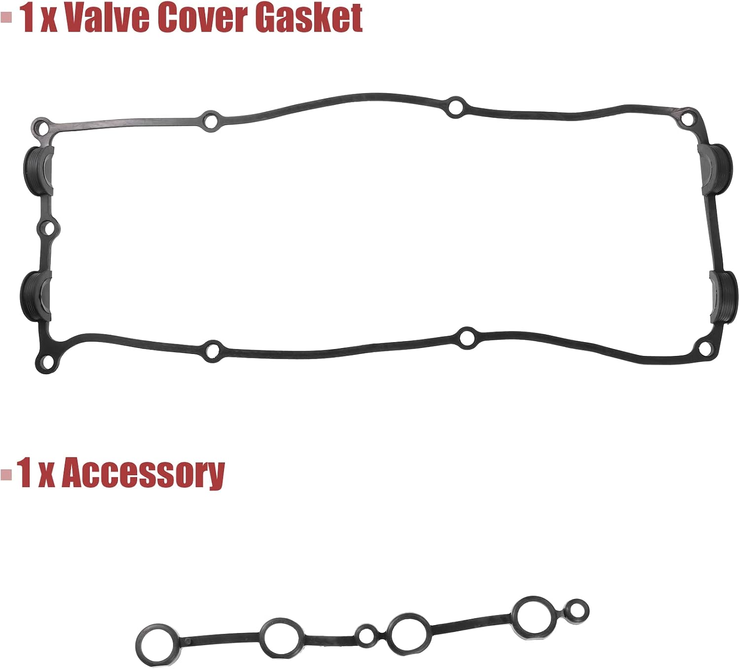 X AUTOHAUX 1 Set VS50550R Engine Valve Cover Gasket for Nissan 240SX 2.4L L4 GAS DOHC 1995-1998 for Nissan Frontier 2.4L L4 GAS DOHC 1998-2004