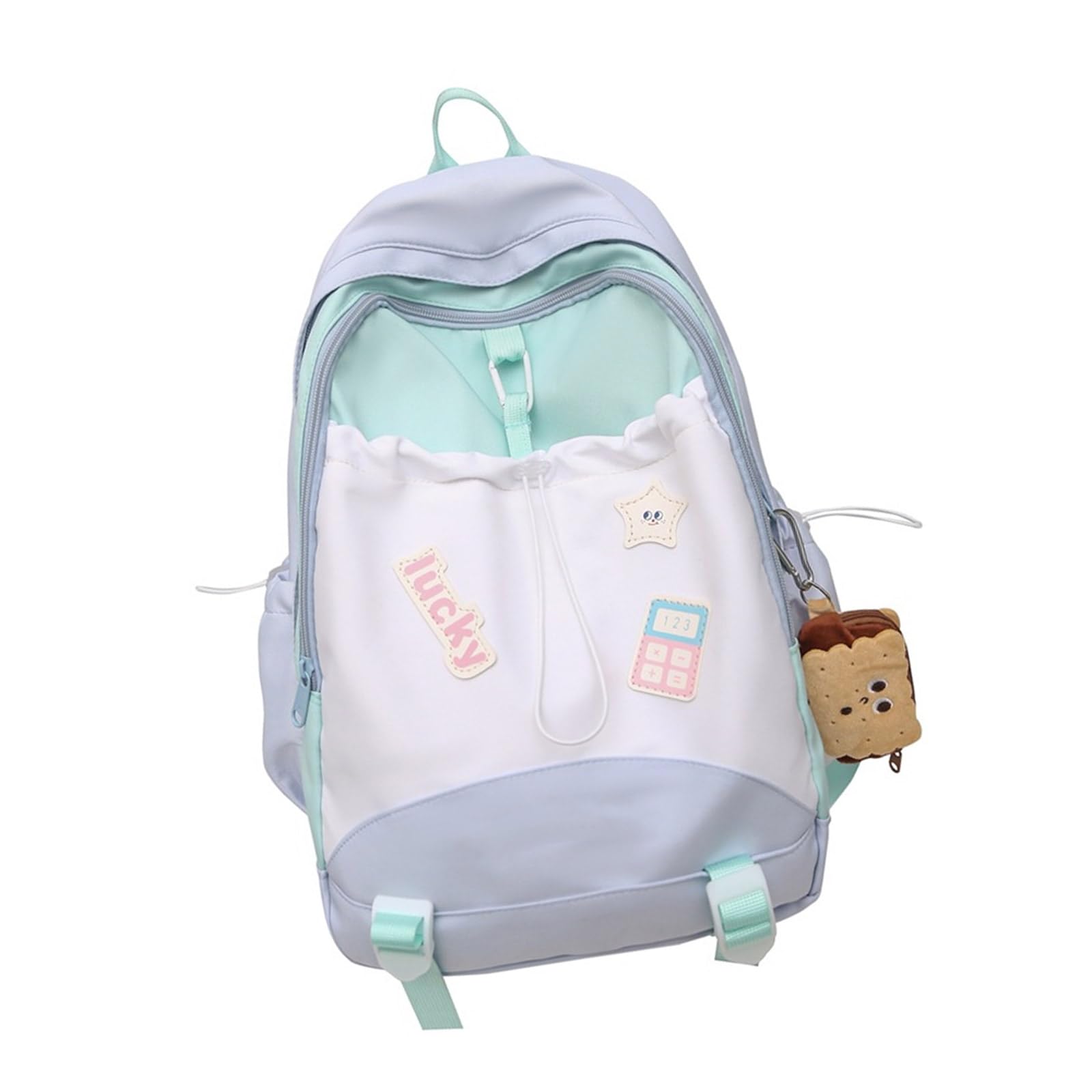 Sac d'école esthétique vert en style coréen pour ados - 8