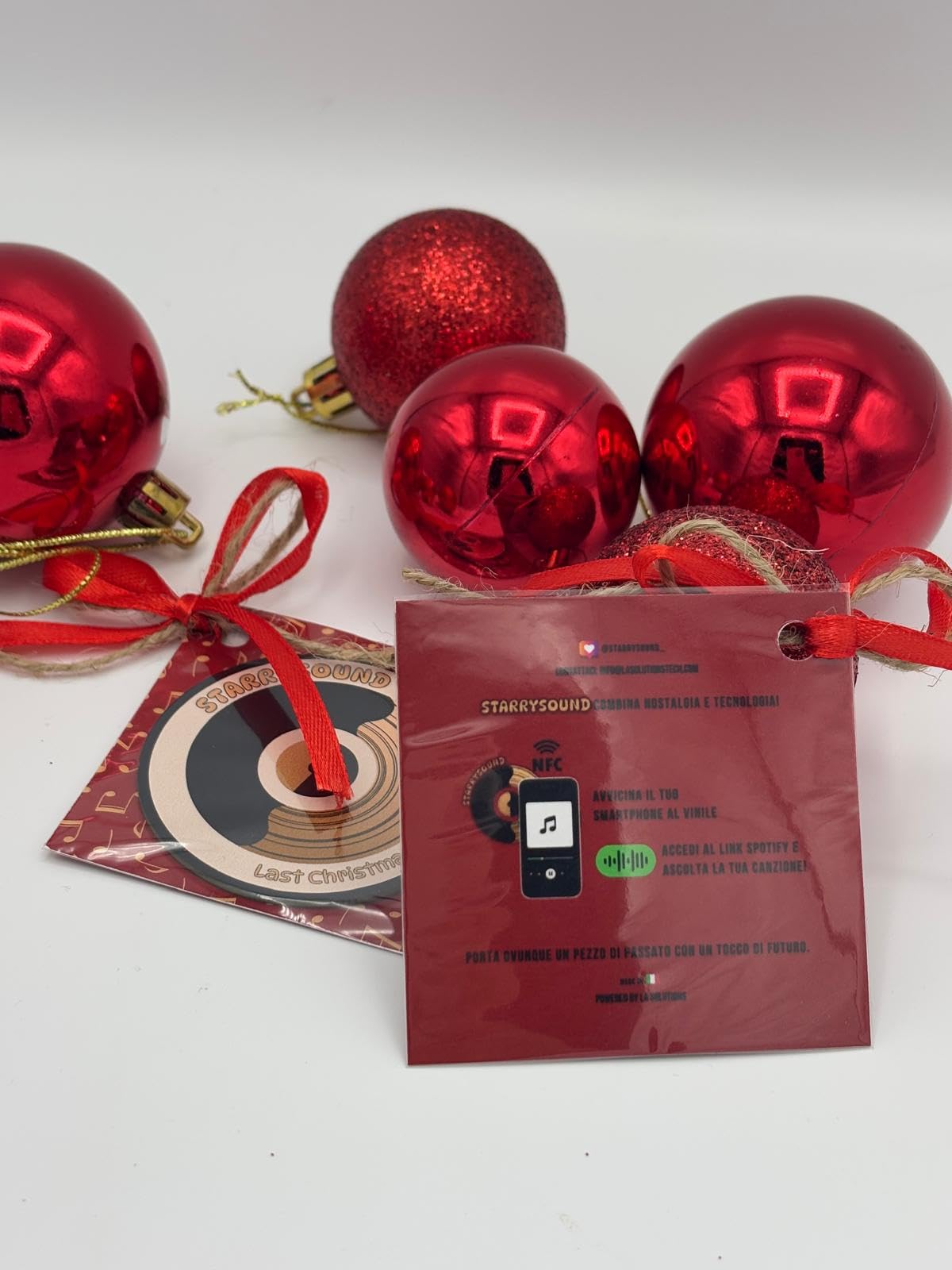 StarrySound Vinile NFC Musicale, Disco Smart per Spotify, Set per Eventi e Feste, Bomboniera Tecnologica, Nero e Oro