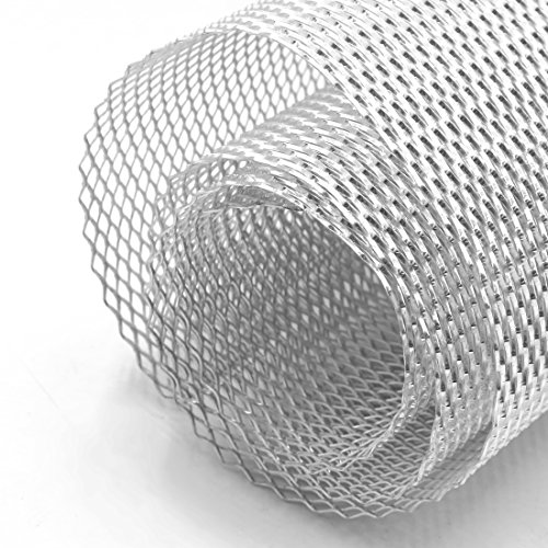Uxcell 40"X13" Car Grille Mesh Aluminum Alloy Car Grille Mesh Sheet Grid Universal Body Bumper Rhombic Grill Mesh Hole 4Mm X 8Mm Silver Tone #TOP7