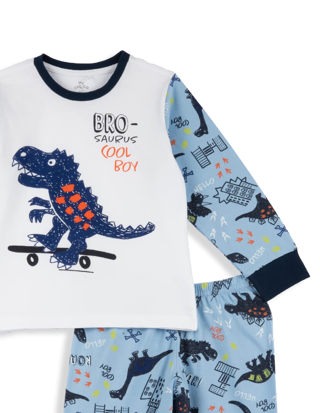 Chicco Pigiama lungo con draghetto in cotone leggero, Bambini e ragazzi