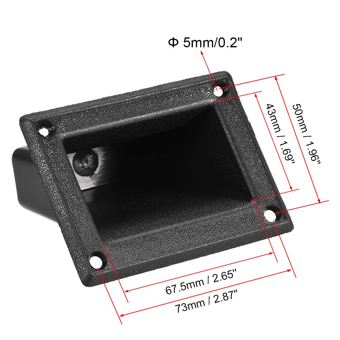 sourcing map Lot de 2 poignées de haut-parleur encastrées en plastique pour enceinte PA/DJ