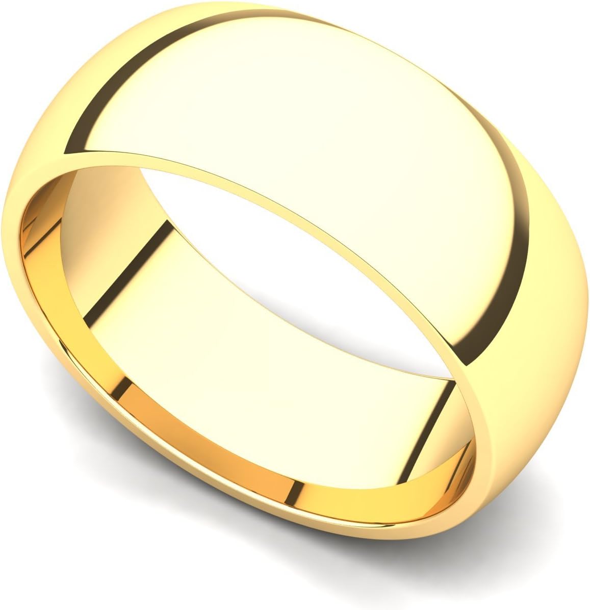 Juno Jewelry 14k Yellow Gold 7mm Classic Plain Wedding Band Ring