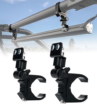 UTV Chase Lightbars C-Clamp Mounting Bracket Universal Fits 1.75" - 2 Inch Rollcage Bar Mount, Heavy-Duty Aluminum Brackets for Off-Road RZR - 2 Pack
