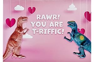 Raw You Are T-Riffic - Have A Dino-Mite Valentine's Day Card with Tyrannosaurus Rex Dinosaurs