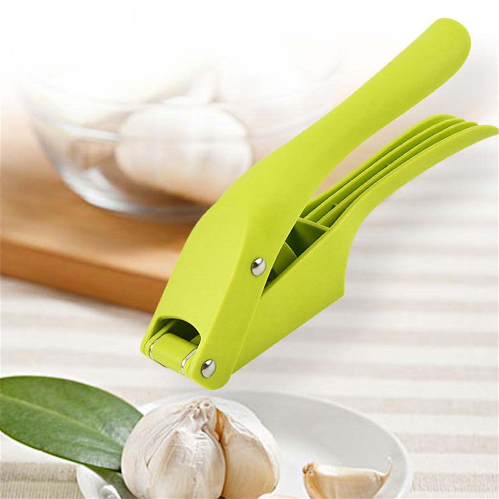 ArinkO Easy-Clean Knoblauchpresse: Knoblauch mühelos zerdrücken und zerkleinern – leuchtendes Grün, 19 cm Länge