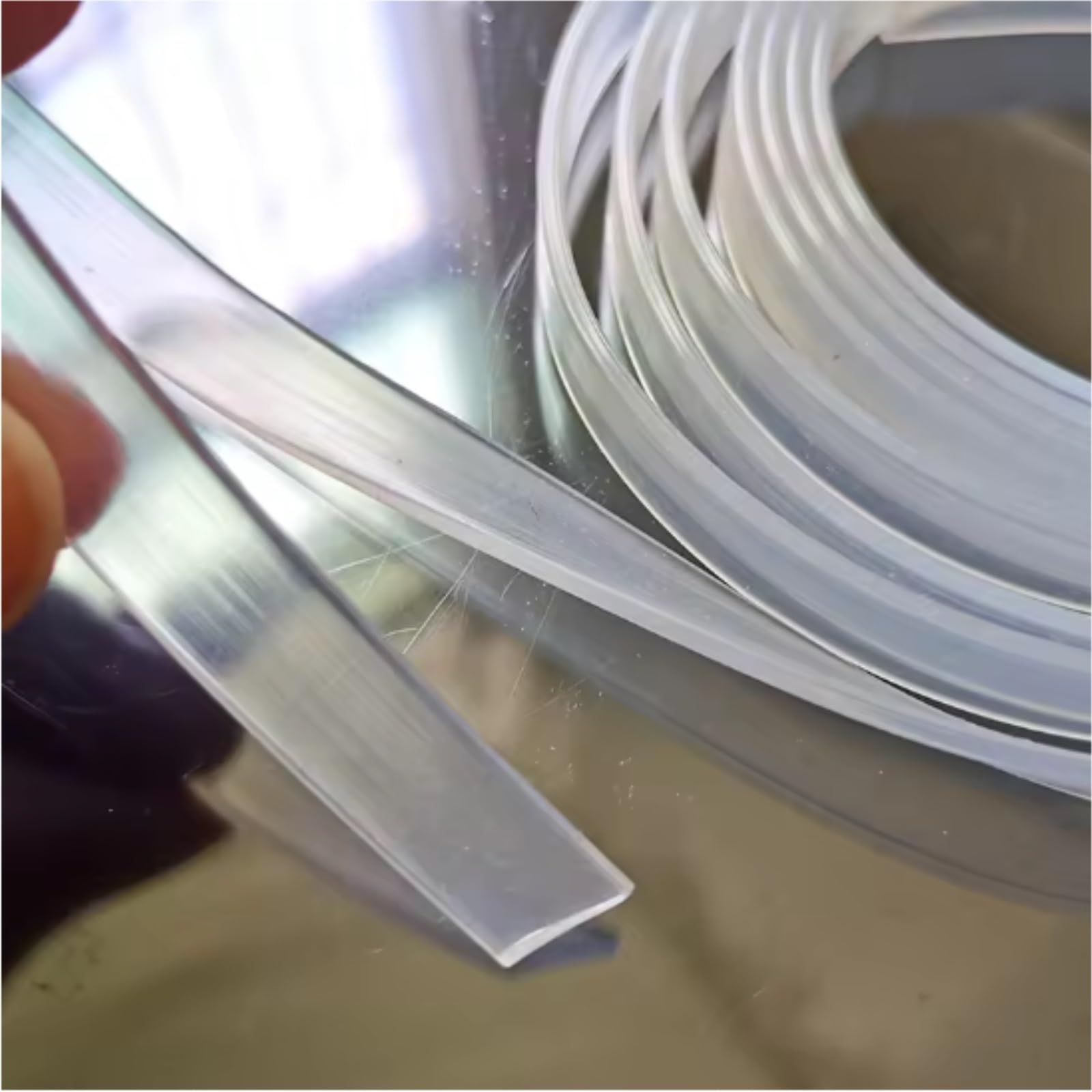 Burlete Ventana Agua,Burlete Persiana Strip de goma silicona sólida personalizada Barra plana Caja luz sello alta temperatura resistencia al calor transparente(3.0M_3.0MM_20MM)
