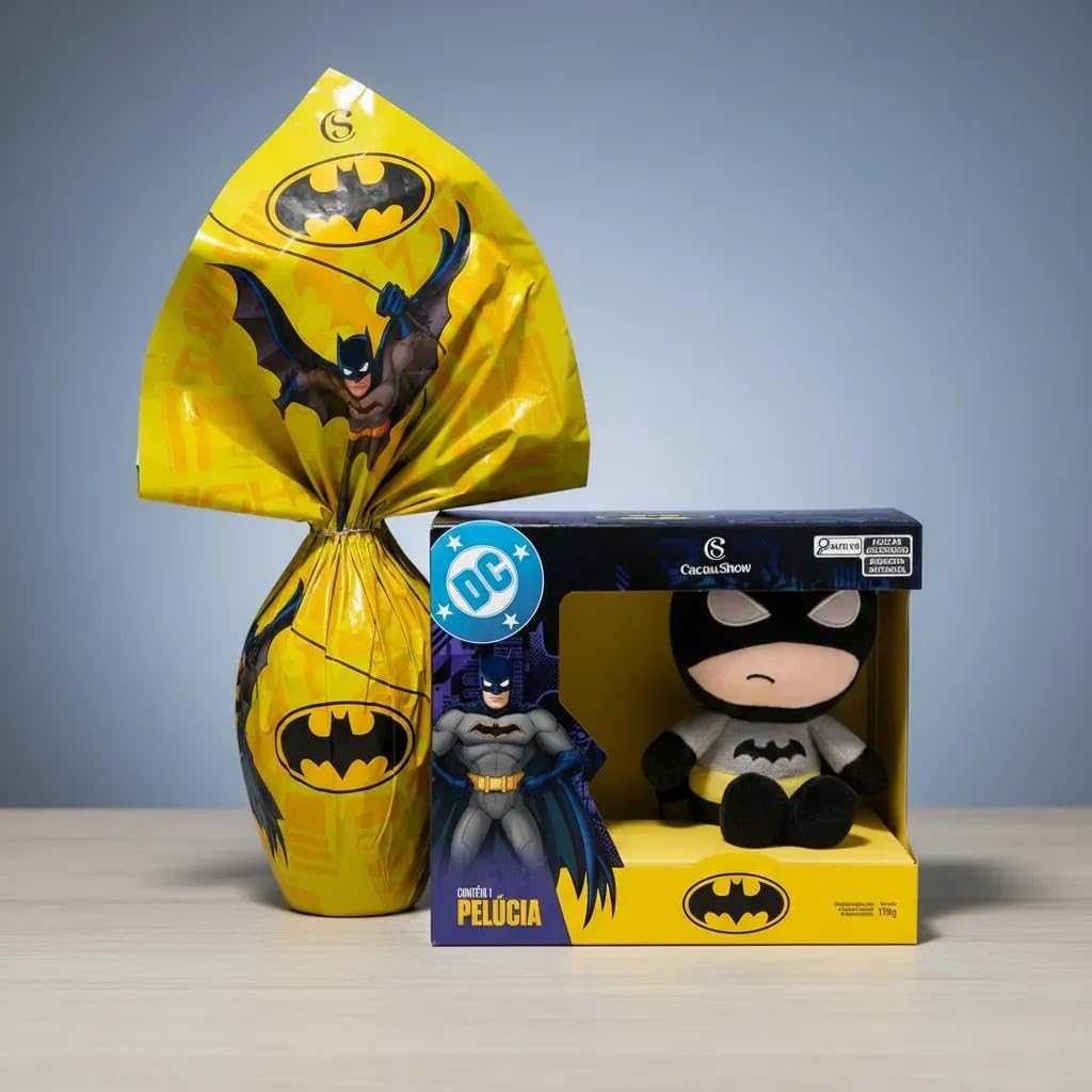 Ovo de Páscoa ao Leite Pelúcia Batman 170g