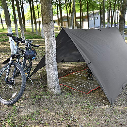 Kalinco 10X10Ft/10X15Ft,Tent Tarp,Picnic Mat Camping Tarp Tent Hammock Tarp, Pu Waterproof Camping Tarp Tent Rain Fly Picnic Mat Survival Shelter Sunshade（Gray） #TOP6