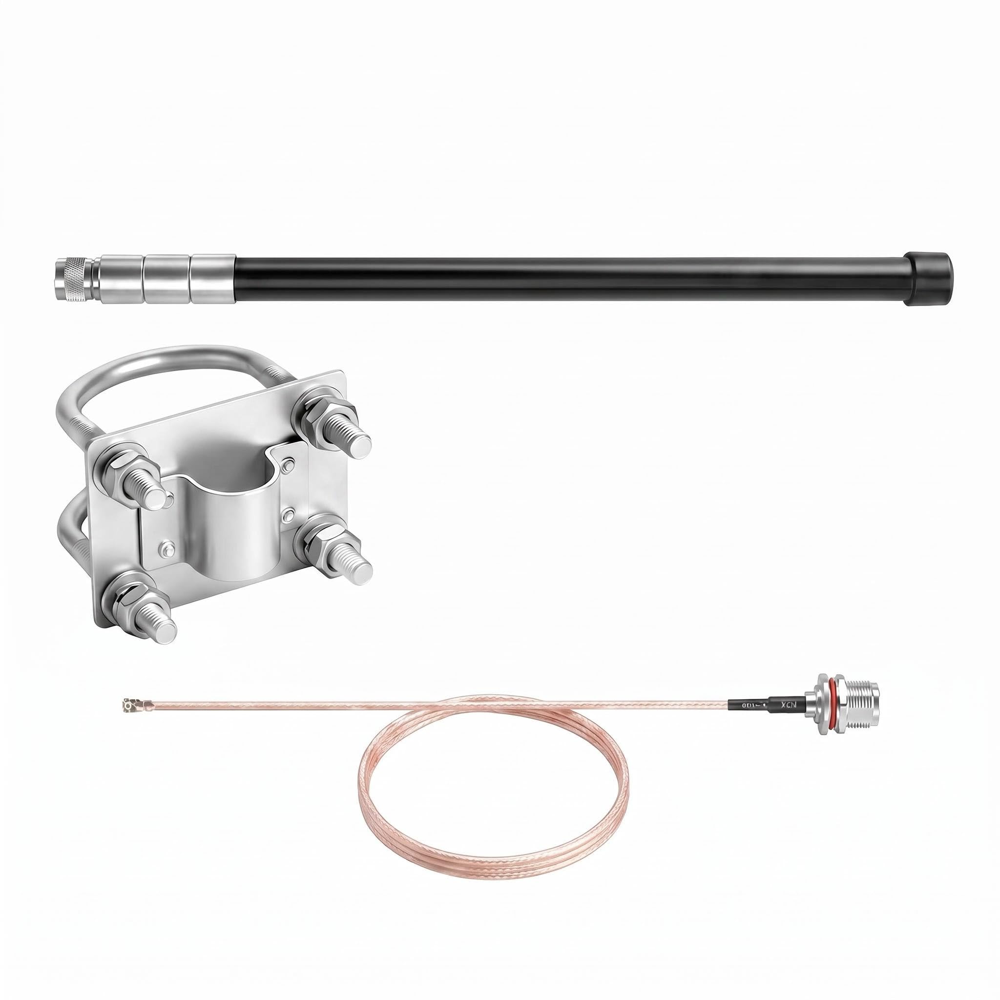 10dBi 915MHz LoRa Antenna N Maschio Esterno Vetroresina Omnidirezionale per Nodo Solare Meshtastic Hotspot, LoRaWAN Gateway, Dispositivi IoT, Impermeabile con IPEX/U.FL a N Femmina Pigtail Cavo