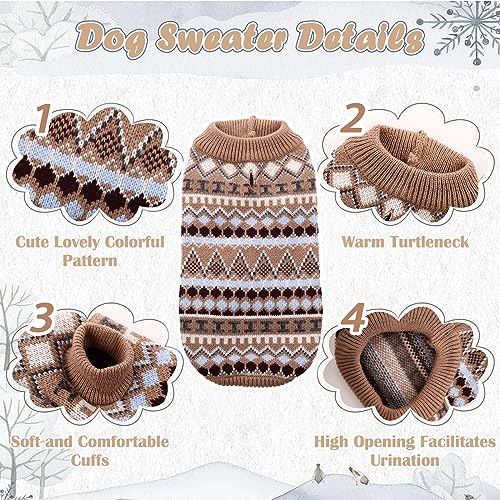 Hjumarayan Dog Jumper, Boho Dog Jumpers Small Medium Large, Knitted Christmas Sweater with Harness Hole - Image 4