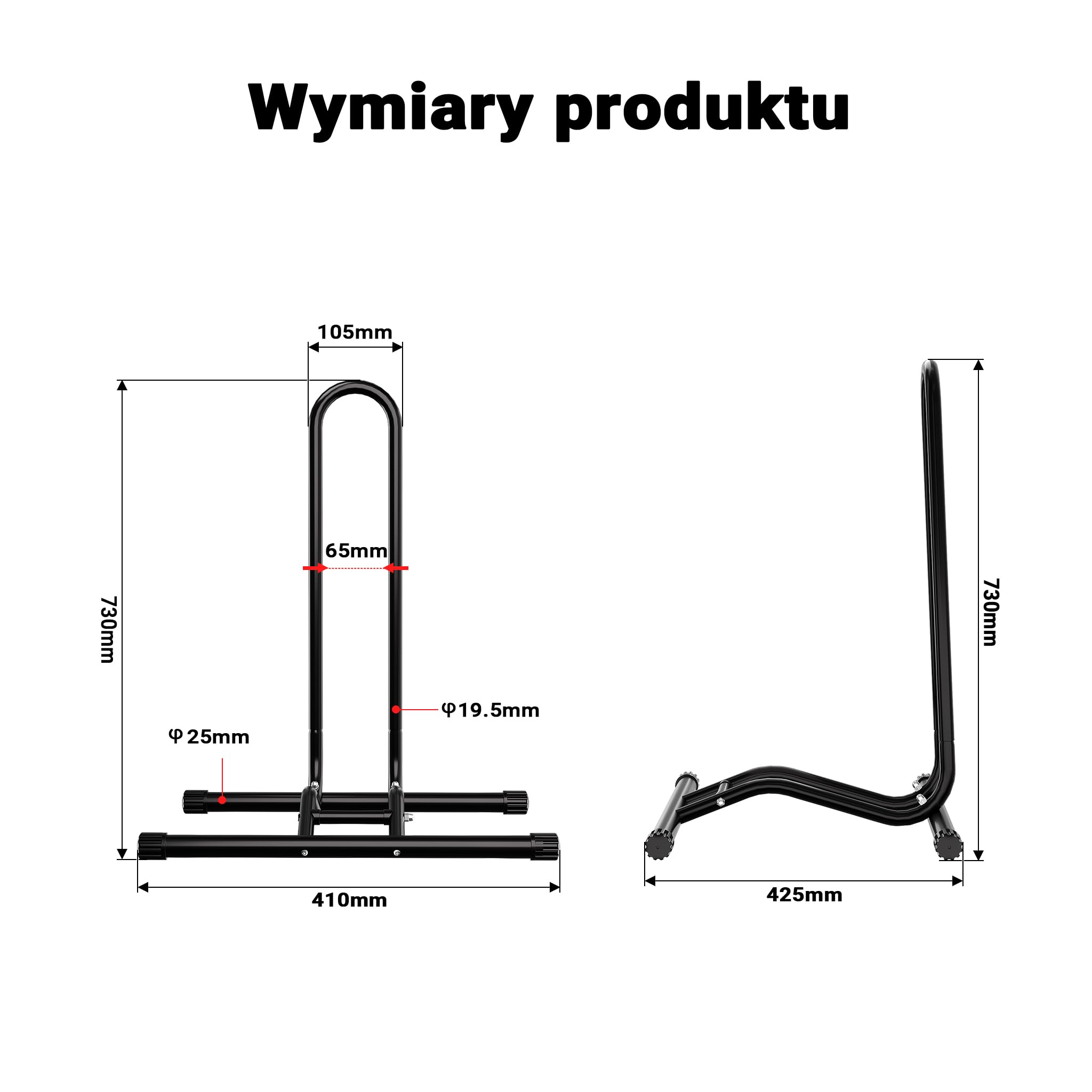 Mobilny stojak rowerowy na 1 rower o szerokości koła 60mm uchwyt serwisowy montażowy itp.