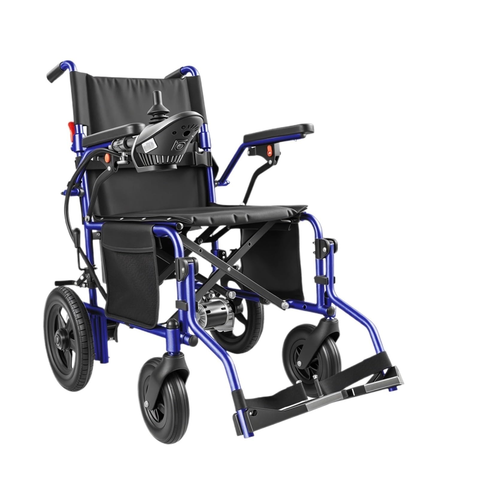 Sedia A Rotelle Elettrica Pieghevole E Leggera, Carico Fino A 150 Kg, Motore Da 500 W, Batteria Al Litio 13 Ah, Portata Di 24 Km Comodo E Facile Da Usare(Blue)