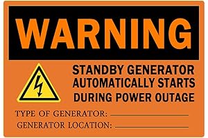 20 Pack OSHA Approved 'Please Standby' Warning Standby Generator Decals