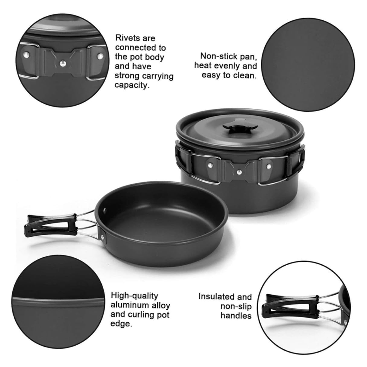 Alipis Ustensiles De Cuisine pour Barbecue Kit De Vaisselle Pratique avec Plaque De Cuisson pour Camping Et Pique-