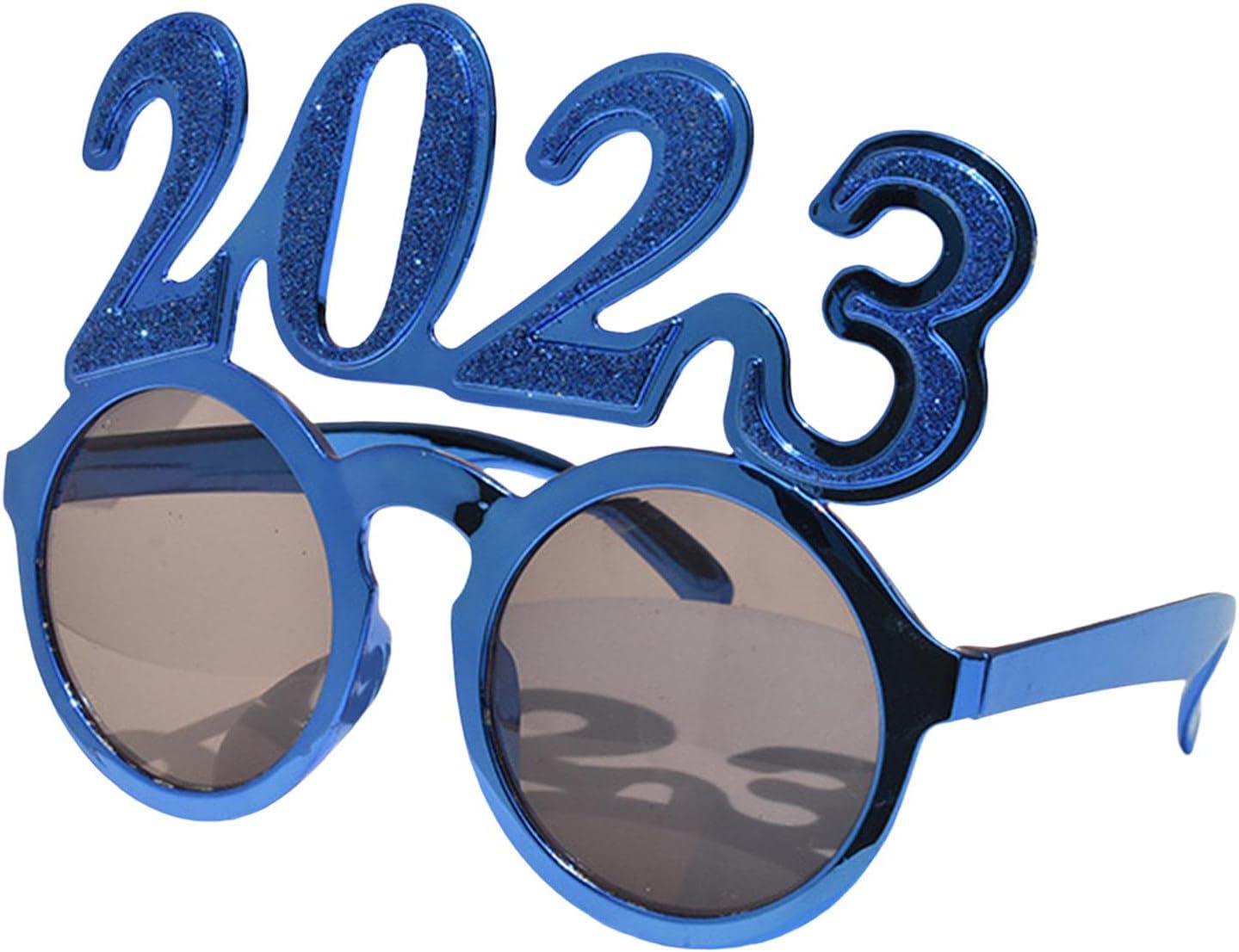 Milageto Gafas de Feliz año Nuevo 2023, Gafas de año Nuevo 2023 Accesorios, Gafas de Nochevieja 2023, Decoraciones de año Nuevo Feliz, Suministros de, Azul Rosado