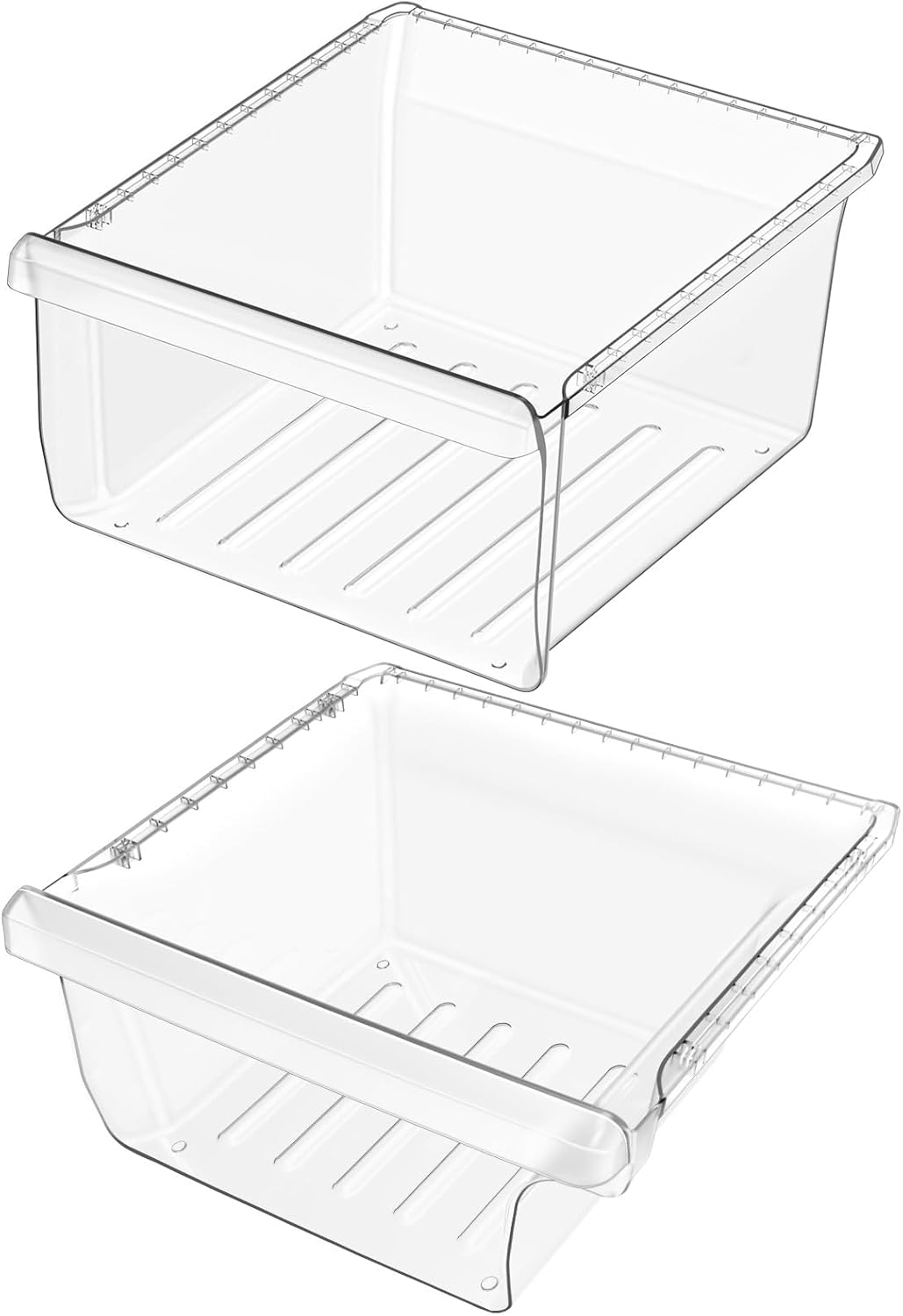 UPGRADED DA97-08693B Refrigerator Crisper Drawer Upper & DA97-08692B Fridge Crisper Bin Bottom Compatible with Samsung Refrigerator Drawers RS25J500DSR RS25H5000SR RS25J500DSG RS261MDRS Crisper Drawer