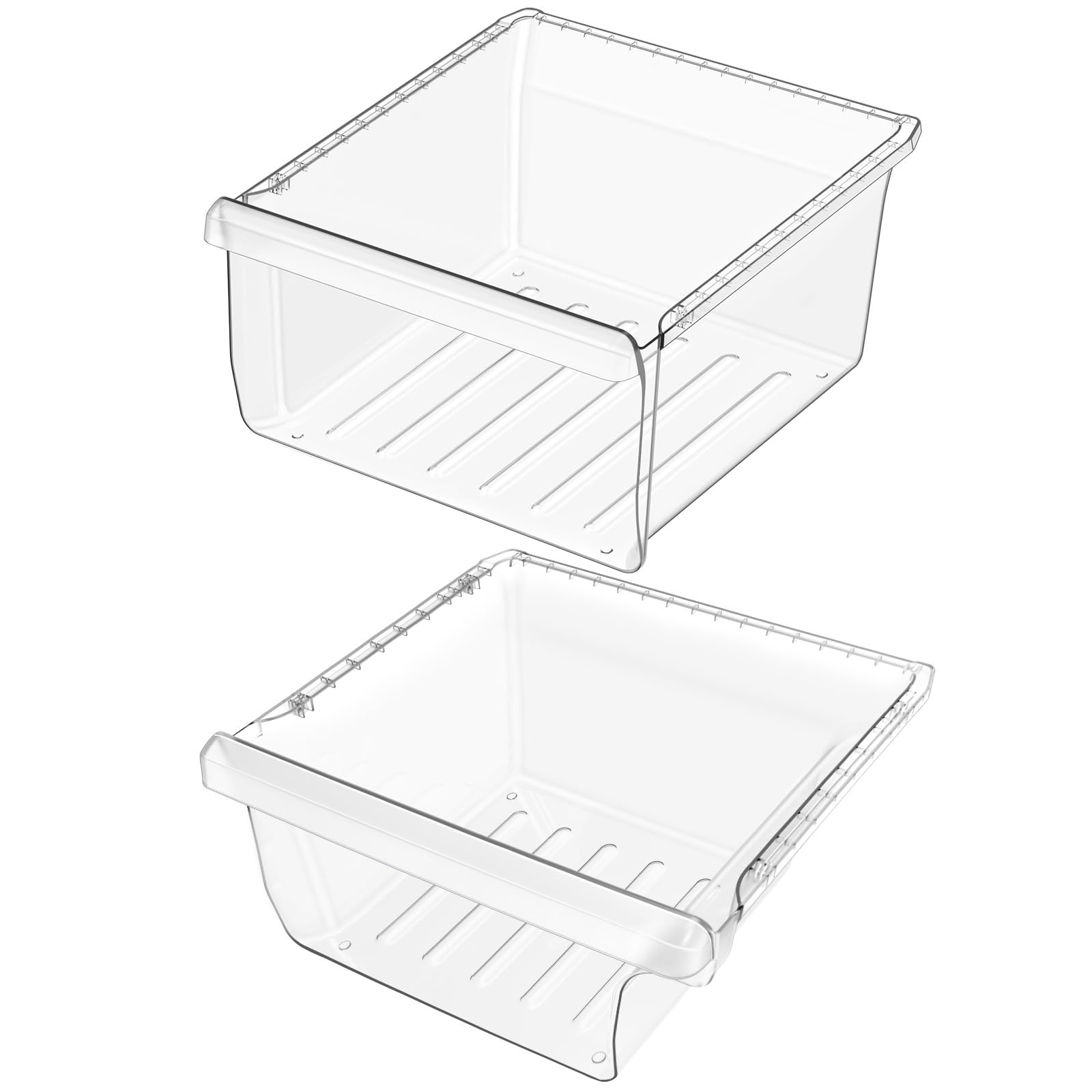 UPGRADED DA97-08693B Refrigerator Crisper Drawer Upper &amp; DA97-08692B Fridge Crisper Bin Bottom Compatible with Samsung Refrigerator Drawers RS25J500DSR RS25H5000SR RS25J500DSG RS261MDRS Crisper Drawer