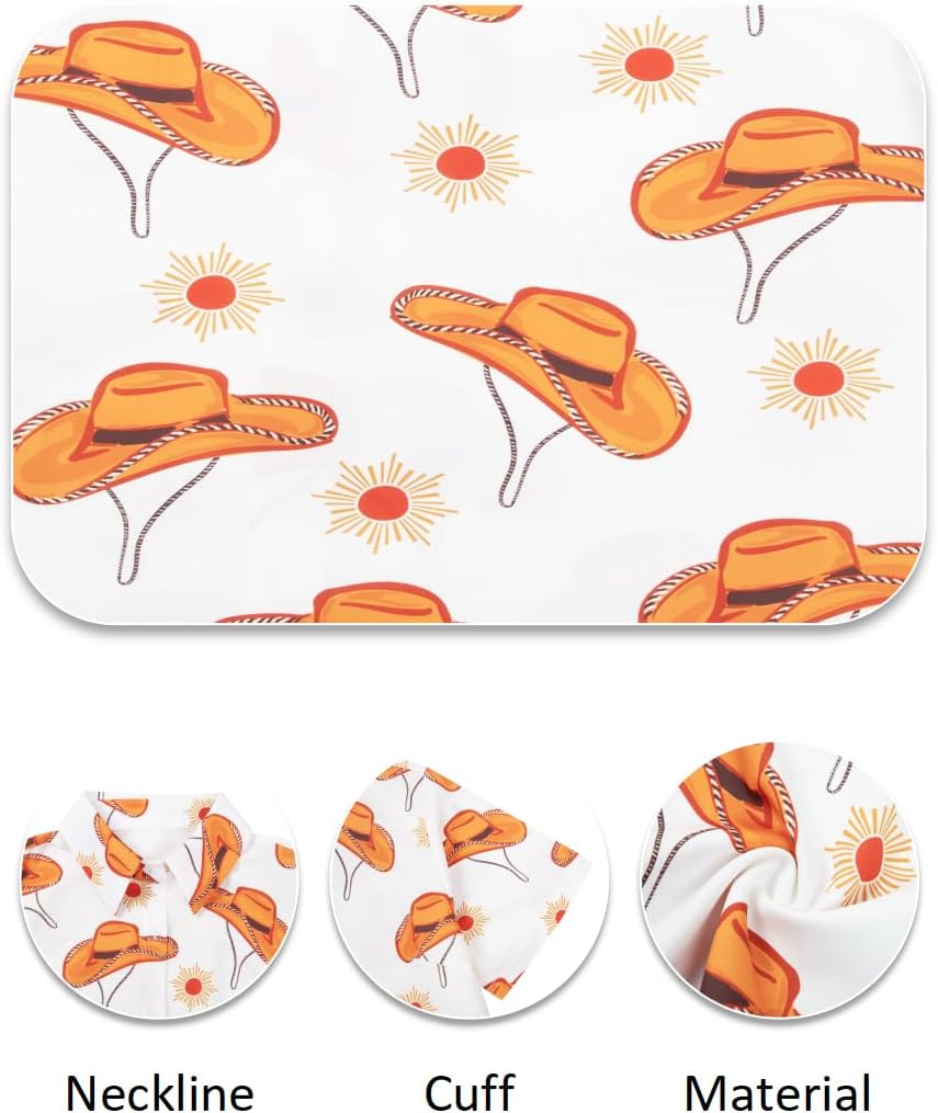 Western Button Up Shirts Women Retro Cowgirl Shirt Rodeo Tops Hawaiian Summer Vacation Short Sleeve Top Blouses - Image 6