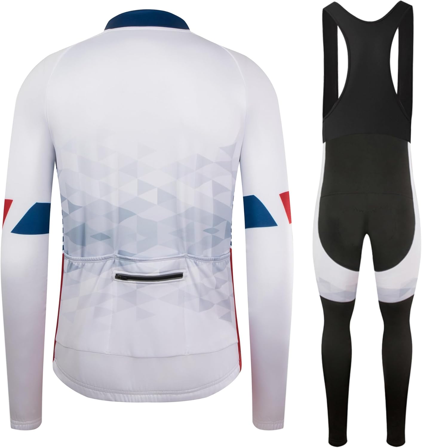 GCRFL Winter Cycling Jersey Sets Thermal Fleece Bike Jersey + Bib Pants, Long Sleeve Cycling Clothing Sets for Man - Image 2