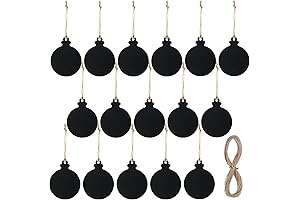 16 Pieces Mini Blank Chalkboard Ball Shape Reversible Wooden Hanging Signs Chalkboard Tags Decorative Ornaments
