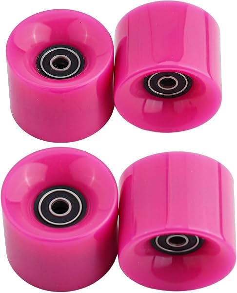 MKTOLHU 4 ruedas de monopatín 78A de 60 x 45 mm con rodamientos ABEC-9 espaciadores para longboard para Cruiser Street Skating PU Soft Ride Roller Set (negro) - 5