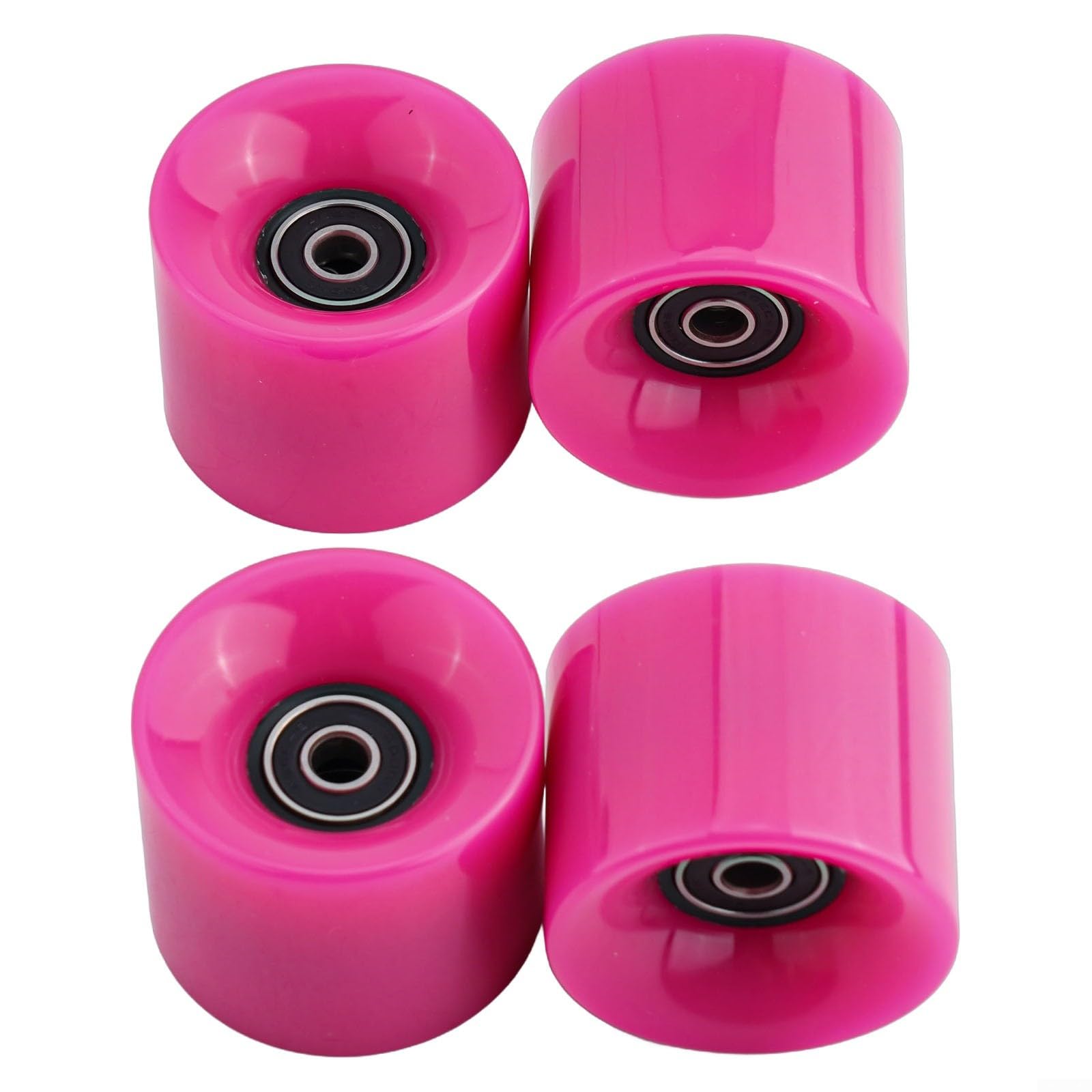 MKTOLHU 4 ruedas de monopatín 78A de 60 x 45 mm con rodamientos ABEC-9 espaciadores para longboard para Cruiser Street Skating PU Soft Ride Roller Set (negro) — view 5