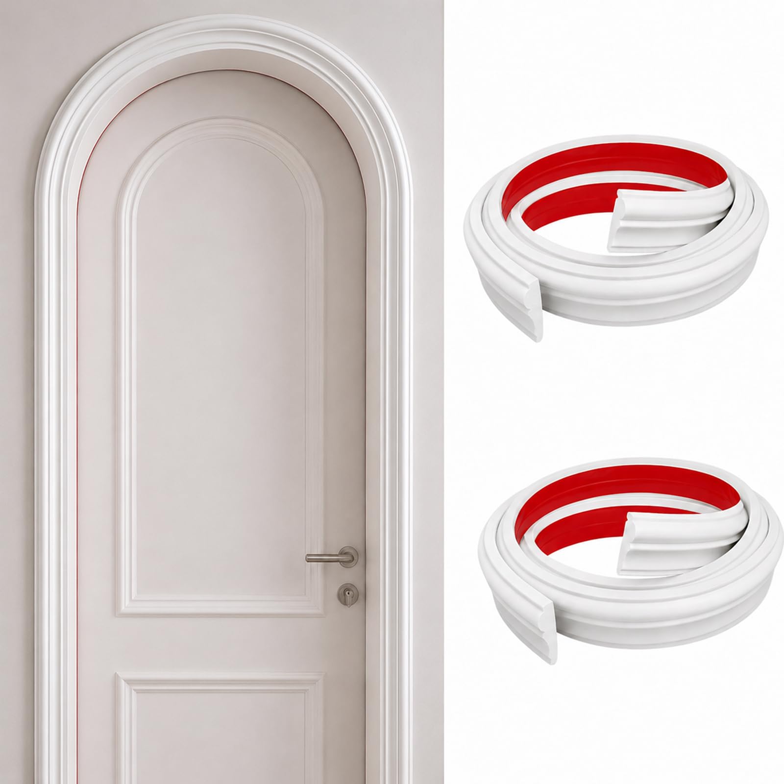 CBBEONRN Peel And Stick Wall Molding Trim PVC Flexible Molding Trim for Mirror Frames Doors & Home Decor - White W 2cm, L 10m