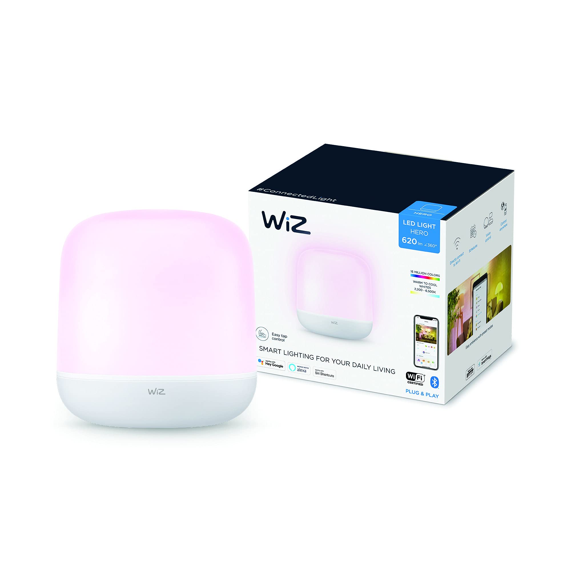 WiZ Inteligentna lampa stołowa Hero, 9W, Wi-Fi, Bluetooth, przenośna, wiele odcieni bieli, szeroka paleta kolorów, sterowanie aplikacją