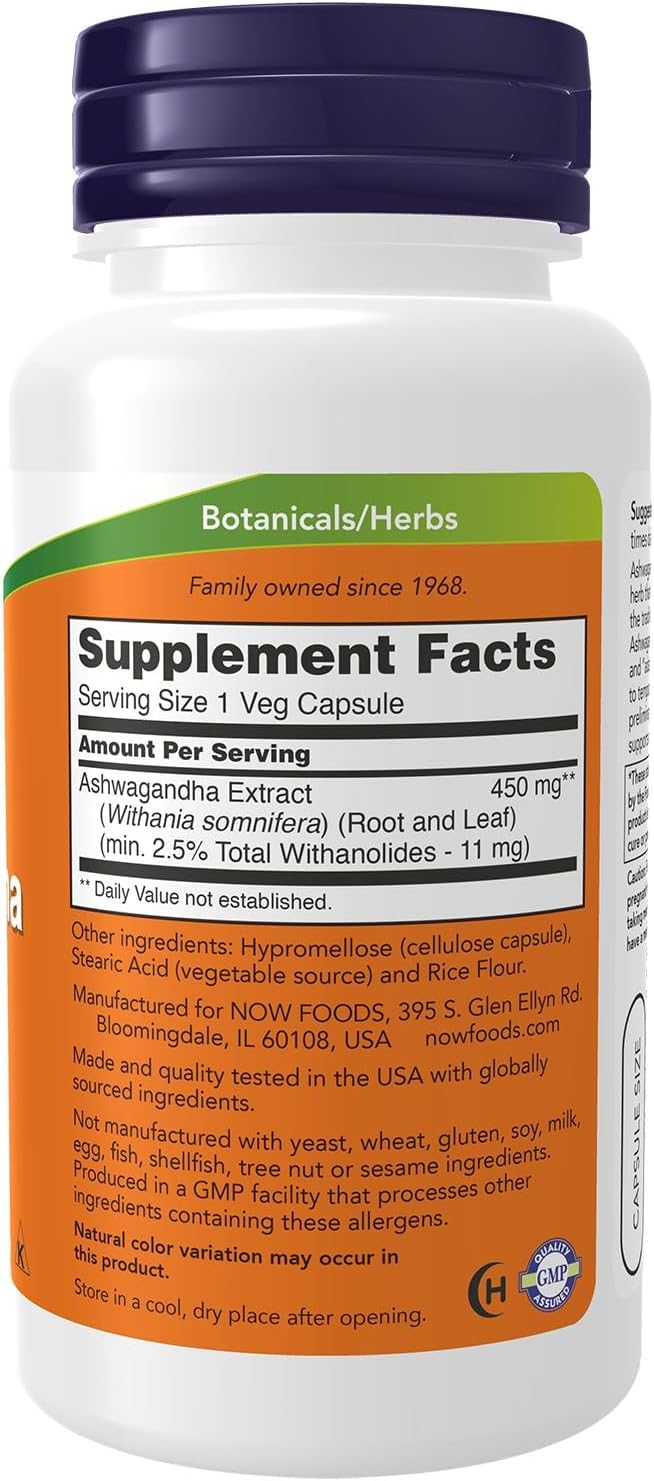 NOW Foods Ashwagandha Extract 450mg 90 VegiCaps