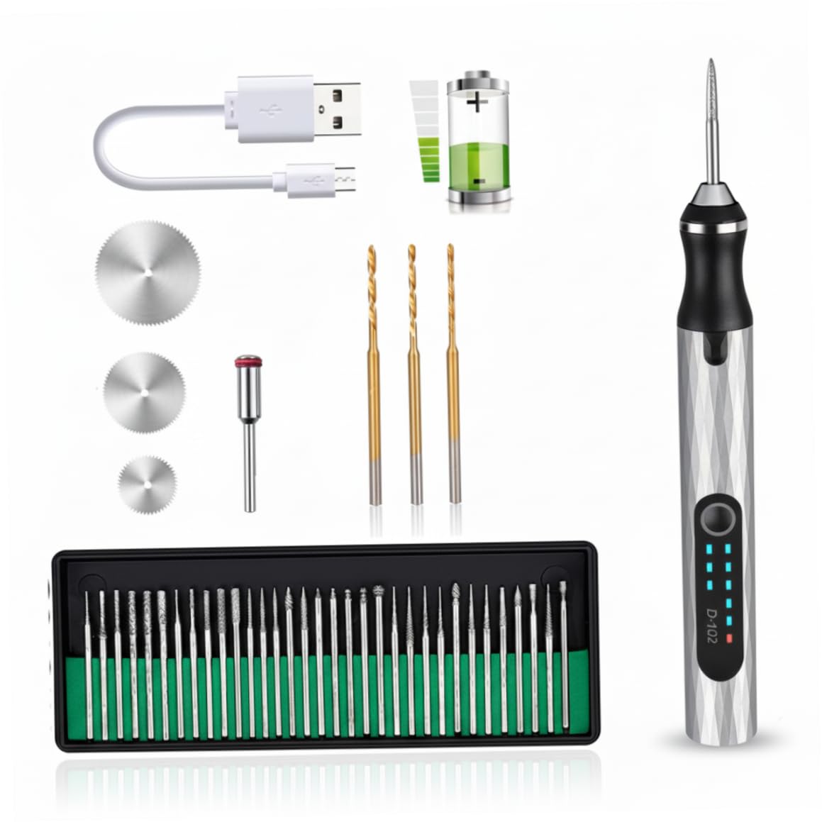 Stylo de gravure sans fil pour marquer facilement les surfaces en métal et plastique