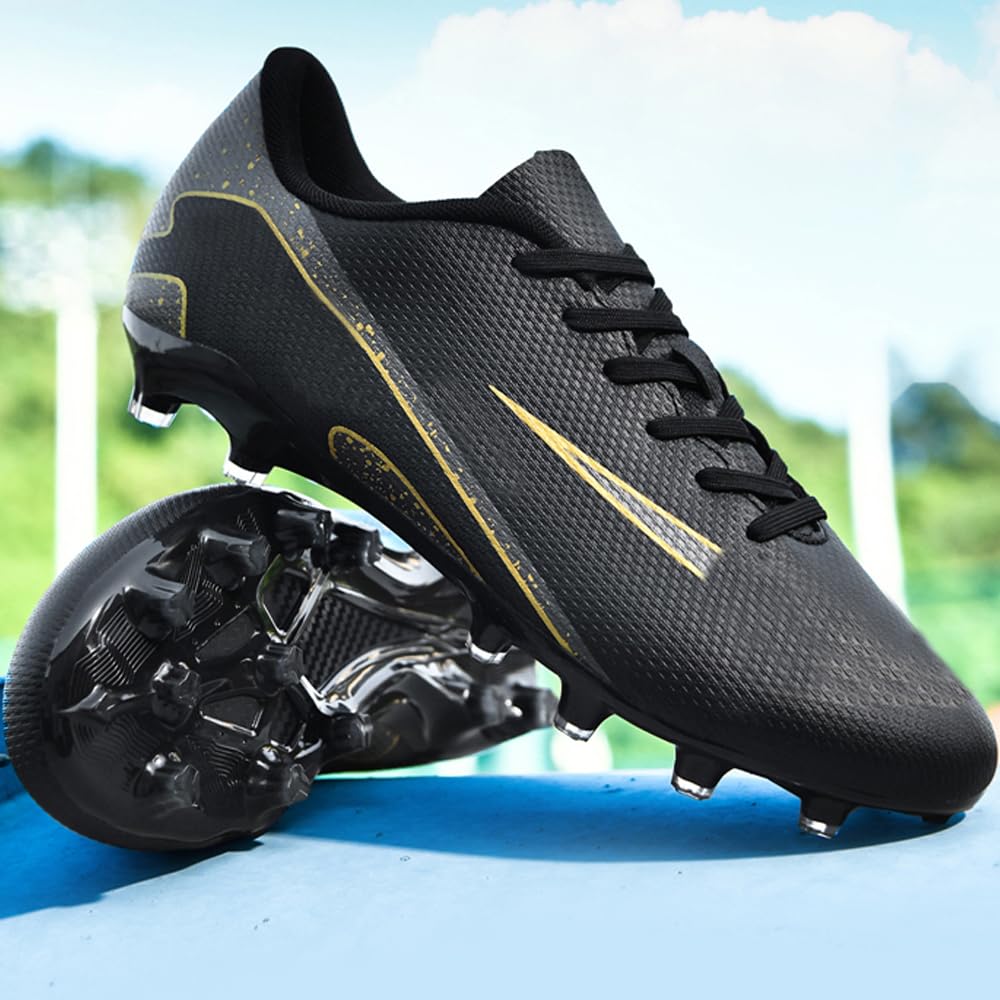 Zapatillas de Fútbol Mujer Spike Aire Libre Atletismo Entrenamiento Botas Profesionales Calzado de Fútbol Tacos de fútbol Deportivas Unisex Negro 41 EU