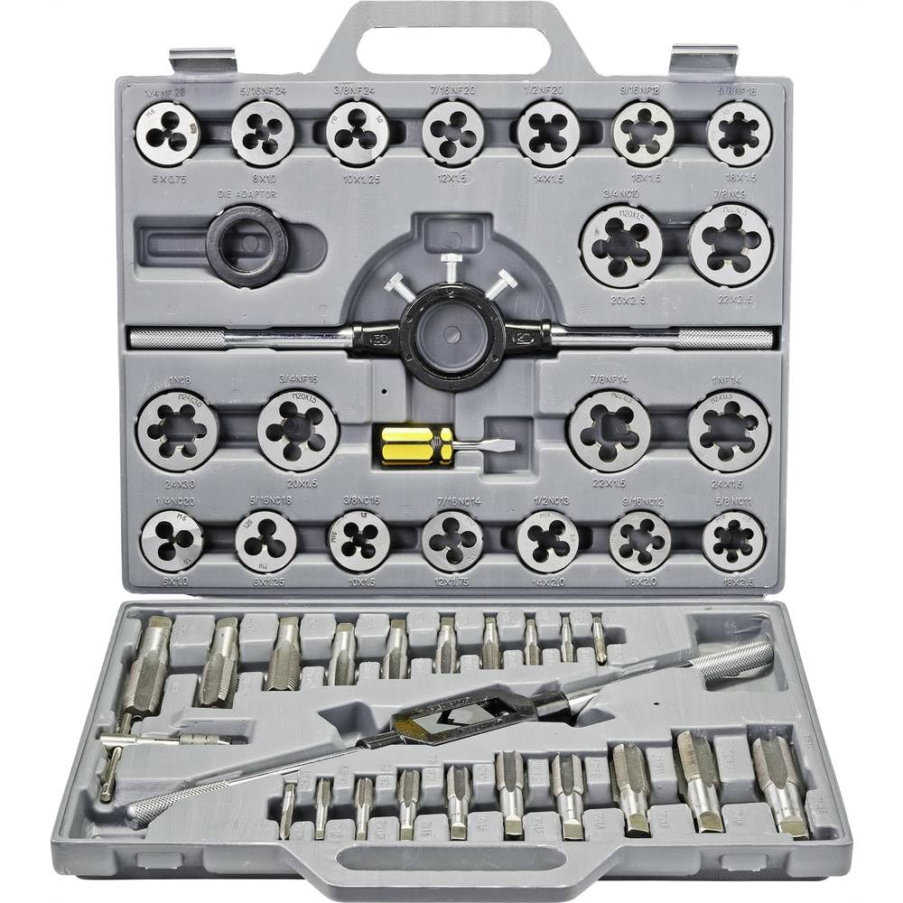 TOOLCRAFT TO-7199877 Gewindeschneidsatz 45teilig HSS metrisch M6, M8, M10, M12, M14, M16, M18, M20, M22, M24
