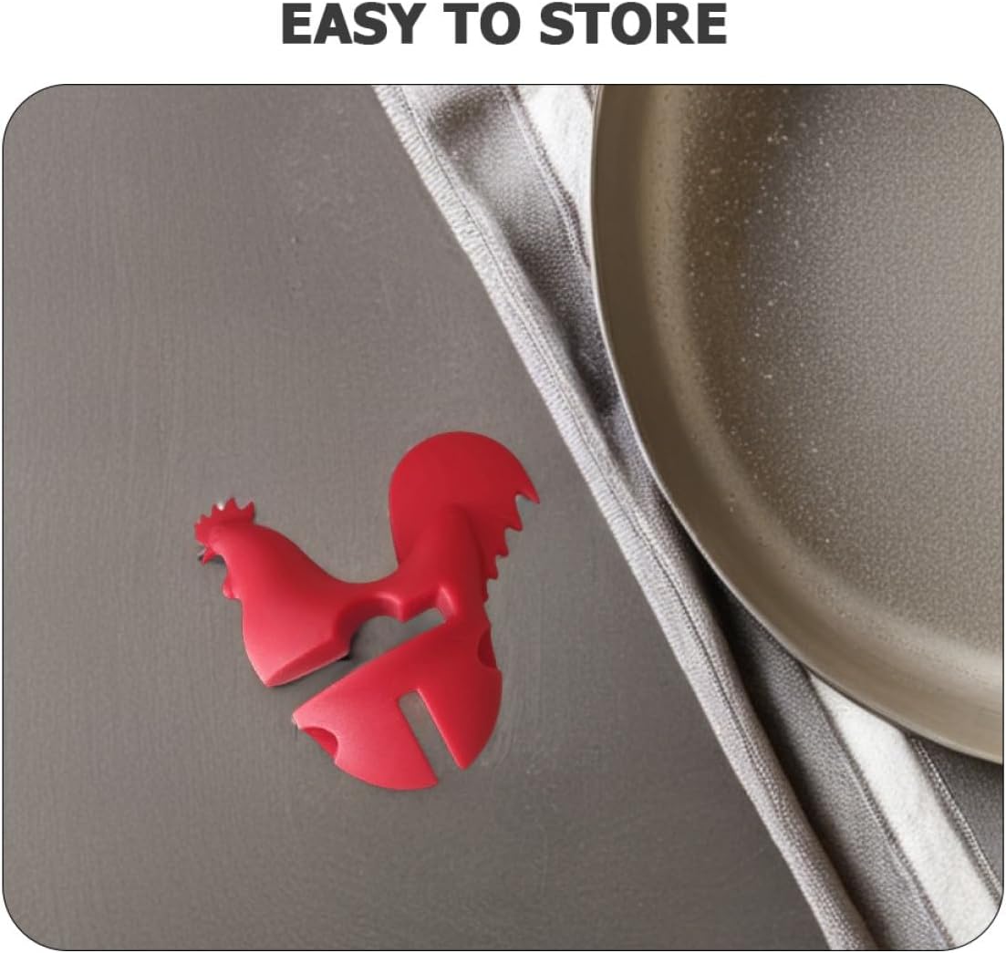 Garneck 2pcs Silicone Spoon Holder Over Pot - Anti-Spill Pan Tongs with Lid Lifter and Utensil Rest for Steam Pots and Crab Cooking Heat Resistant Kitchen Accessory