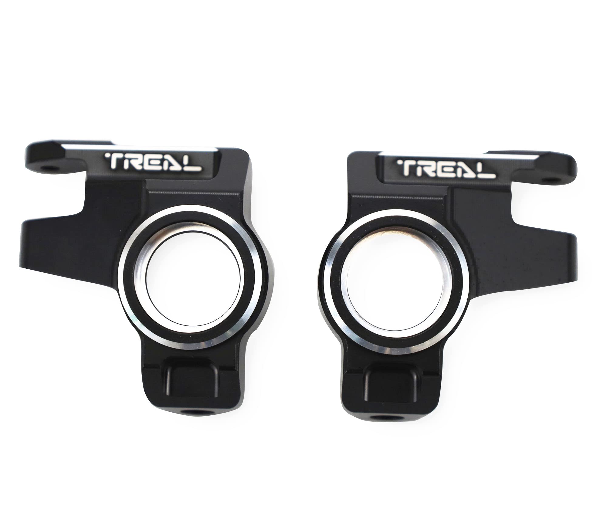 Moyeu avant TREAL SCX6 en alu CNC 7075 noir de haute précision - 4